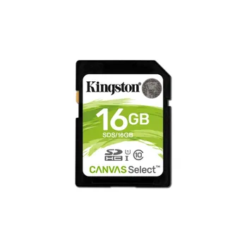 

Kingston Technology Canvas Select 16GB SD Card SDHC Class 10 UHS-I Memory Card 80 MB/s Black