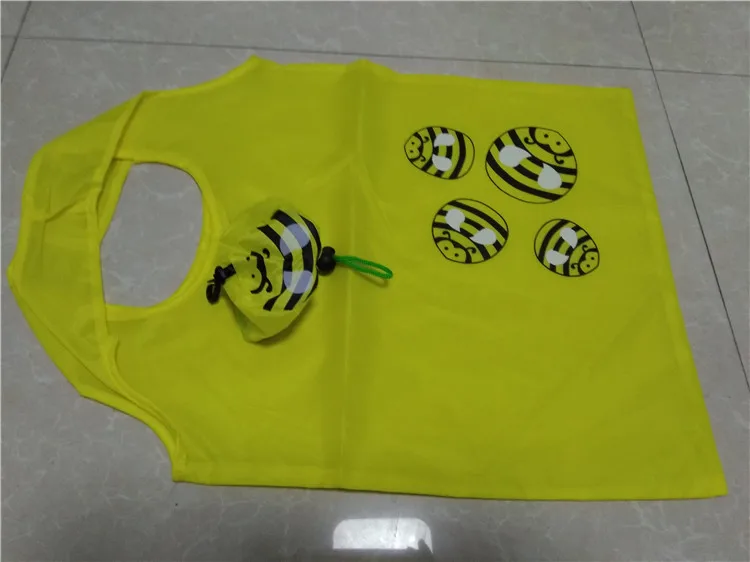 38*58 см эко сумка для хранения полиэфирные Складные хозяйственные сумки Мультяшные большие восстанавливаемые для похода в магазин, сумка для продуктов для супермаркета 5 цветов - Цвет: yellow bee