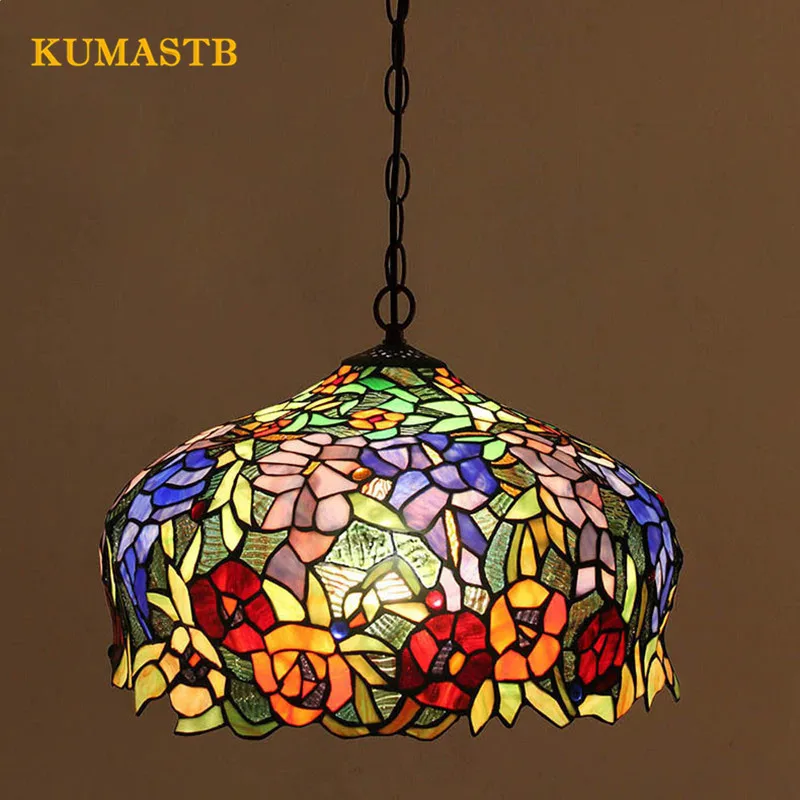 Buy Stained Glass Vintage Light Fixtures Cafe Bedroom