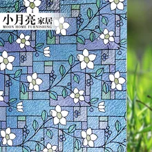 Электростатический зеленый клей ретро цветной цветы стеклянная пленка для детского сада ресторана балкона художественная стеклянная пленка