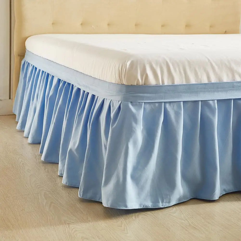Одноцветная эластичная юбка для кровати без поверхности кровати, полиэстер, фартук для кровати, покрывало, юбка для кровати, полный размер королевы