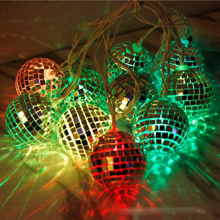 Светодиодный освещение медленная вспышка Дискотека зеркальные шары Батарея Строка Рождественские огни для отдыха и вечеринок фея света