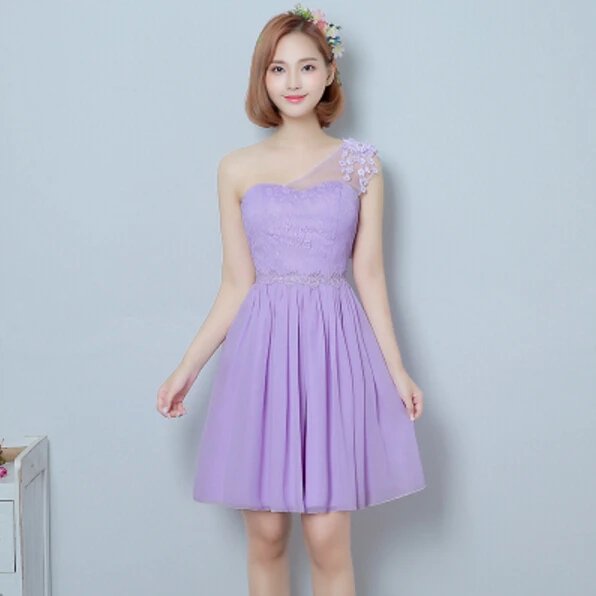 One Shoulder Lilac Fairy Style Elegant Corset Pretty Bridesmaid One Shoulder Lilac Fairy Style Elegant Corset Pretty Bridesmaid Bride Maid Party Chiffon Dresses For S Weddings H3465 In From