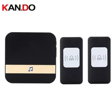 Колокольчик мульти излучателей+ мульт приемники черный беспроводной дверной звонок наборы питание от 110-220 в дверной звонок Водонепроницаемый 280 м дверной звонок