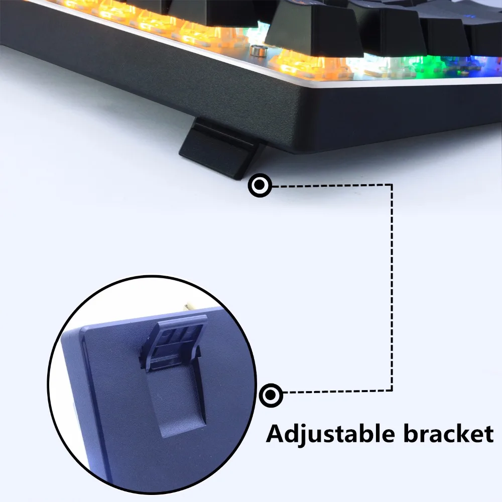 Механическая клавиатура подсветка игровая клавиатура 87key анти-ореолы черный синий красный переключатель Проводной USB светодиодный RU/US для геймера ПК ноутбука