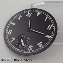 Классический 38,9 мм черный стерильные циферблат римский арабские цифры часы циферблат+ световой указатель пригодный для приблизительный срок поставки: 6498 ручной завод D80