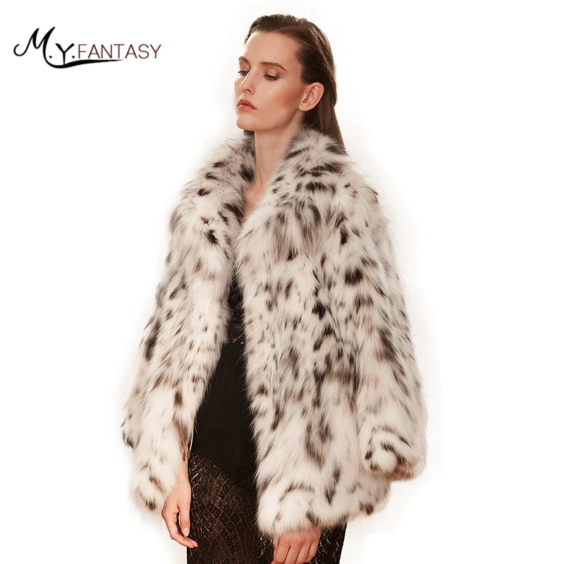 M.Y.FANSTY 2017 Rare White Wild North American Lynx High Luxury Fashion ...