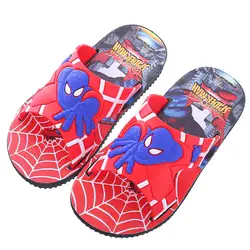 Детские тапочки; домашняя обувь с принтом Человека-паука для дома; мягкая нескользящая обувь для пляжного отдыха; тапочки для малышей