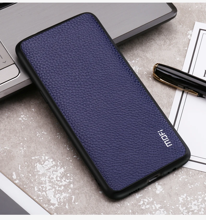 Для huawei P30 Pro чехол Mofi для huawei P30 Lite чехол Обложка на заднюю панель из искусственной кожи зернистый деловой стиль для huawei P30 Крышка Черный Красный