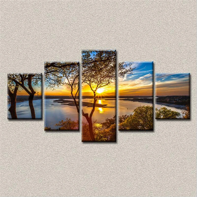 

Home Decor DIY Diamond Painting 5D Five Consecutive Paintings Cross Stitch Rhinestone Pasted Arts For Living Room Dropship Mar15