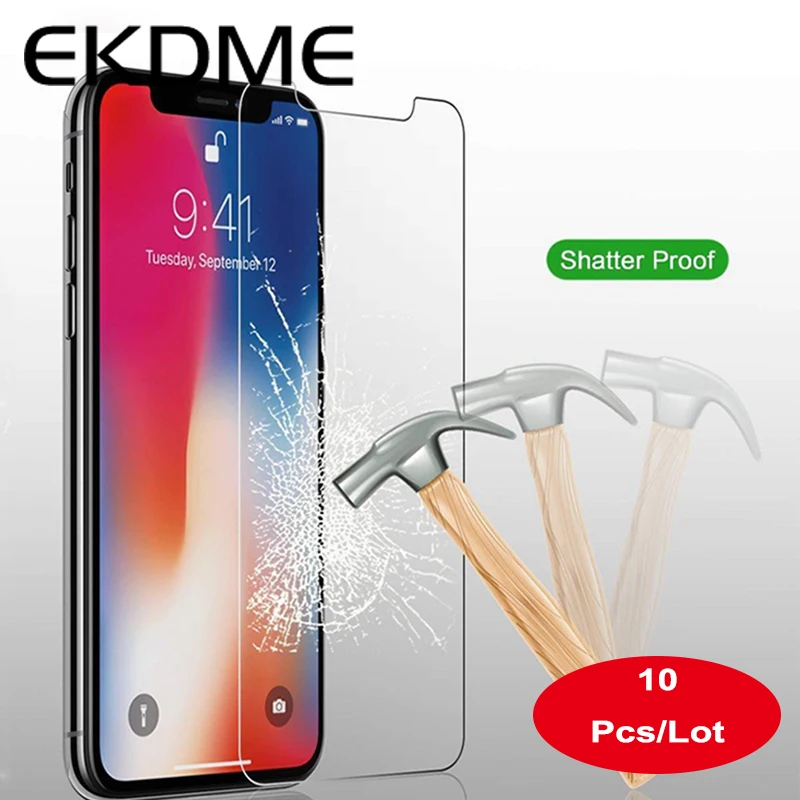 10 шт HD прозрачное закаленное стекло для iPhone 6 S X XS SE Защитная пленка экрана 7 8 Plus 5 Max