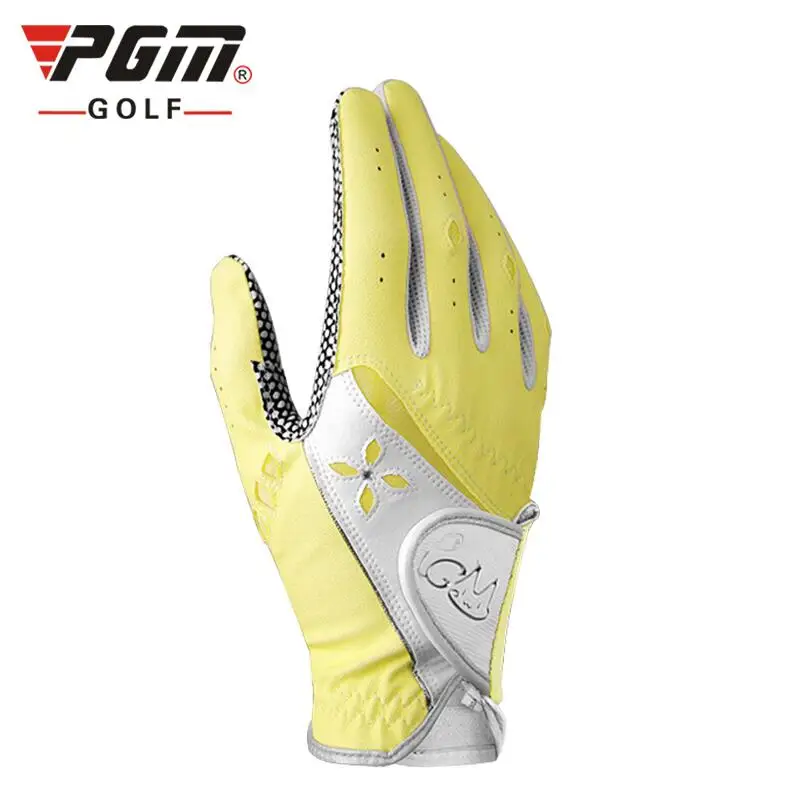 PGM летние тонкие корейские женские перчатки для гольфа из искусственной кожи Нескользящие и износостойкие перчатки для гольфа Caddy перчатки - Цвет: yellow