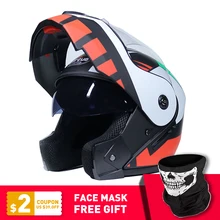2019 Nuovo Casco Del Motociclo Da Corsa Modulare Doppia Lente Moto moto Casco Flip Up Viso Caschi Casco Moto Capacete Casco