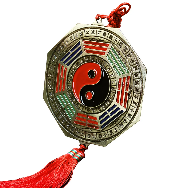Chinese Style Feng Shui Copper Bagua Mirror Wall Hanging The 8 Hexagrams Mirror Home Vintage