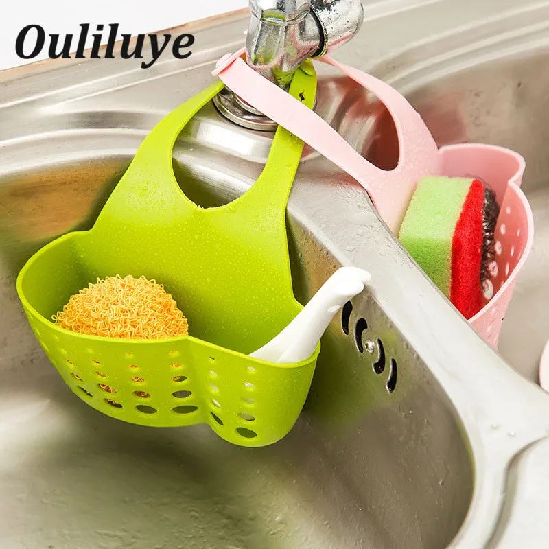 

Portable Sink Basket Kitchen Strainer Hanging Drain Storage Basket Kitchen Faucet Sink Holder Storage Organizer Accessories