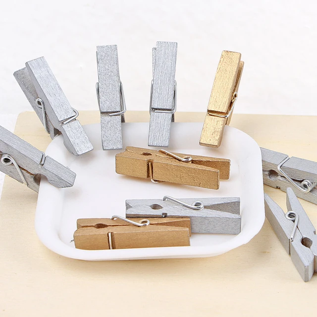 10pcs Many color Wooden Clothespin Clips Office Party Decoration  Accessories Photo Hanging Pegs 35x7mm DIY - AliExpress