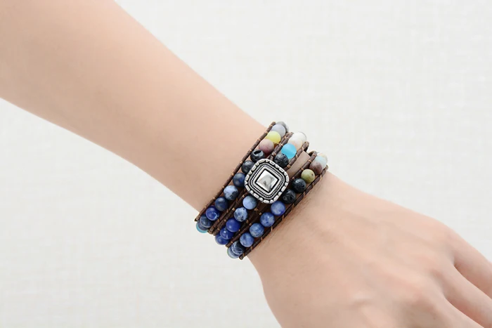 Calming Sodalite Wrap Bracelet worn