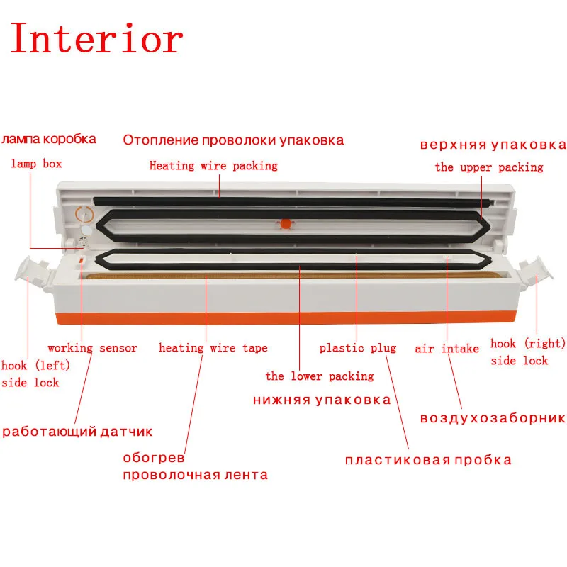 Руководство 100 Вт вакуумная упаковочная машина бытовая пищевая вакуумная упаковочная машина средство герметизации упаковки инструмент Электрическая пленка пищевая упаковочная машина вакуумный упаковщик