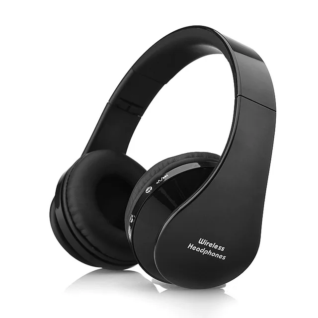 Складной стерео Mp3 Active Шум отмена Беспроводной Bluetooth наушники Портативный гарнитура с микрофоном для телефонов и музыка - Цвет: Черный