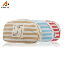 Beautician Striped Canvas Pouch Necessaire Trip Beauty Women Travel Toiletry Kit Make Up Makeup Case Cosmetic Bag Organizer 45