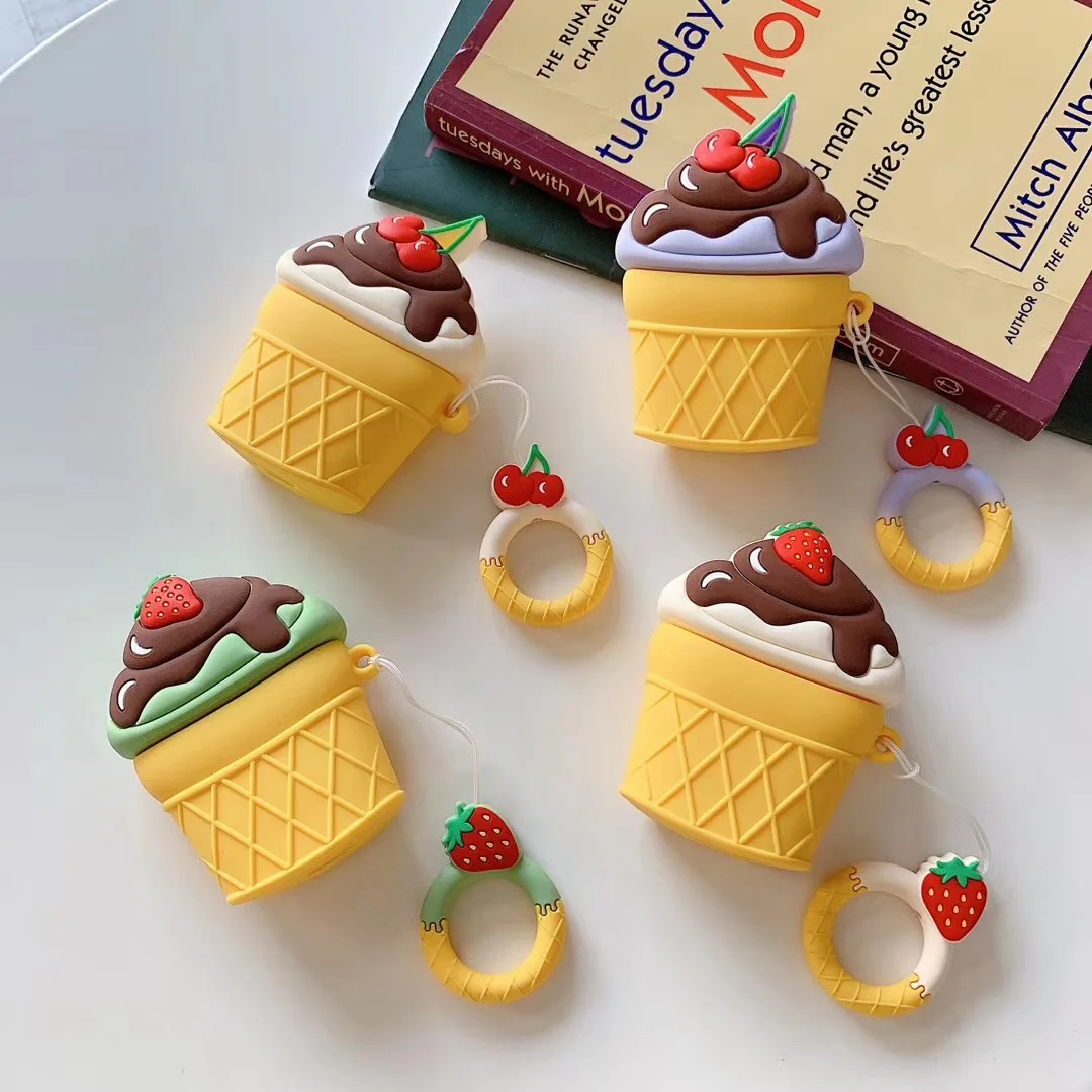 

Cute Ice Cream Shape for Airpods Case Silicone Case for Airpods Accessories Drop-proof Storage Box for Airpod Case Cover Airpods