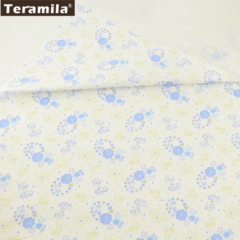TERAMILA Telas хлопок лоскутное саржа синий цветочный ткань швейный материал DIY Tissu Coton 6 шт./40 см x 50 см Ткань для пэчворка - Цвет: 50cmx160cm