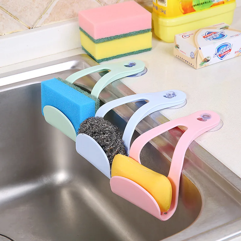 hot 1 pz multifuctional plastica sucker spugna appesi sacchetti cestino di scarico lavandino del bagno cucina