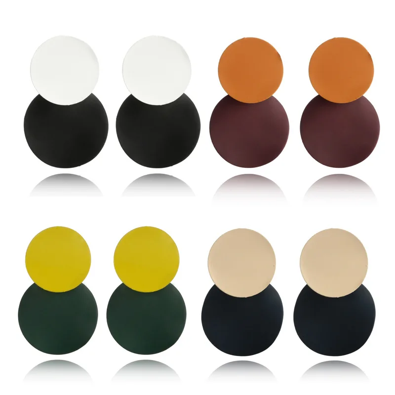 Big Round Drop Earrings Multicolor Fashion Earrings Round Pendant Earrings For Women Party Jewelry Gift Fashion