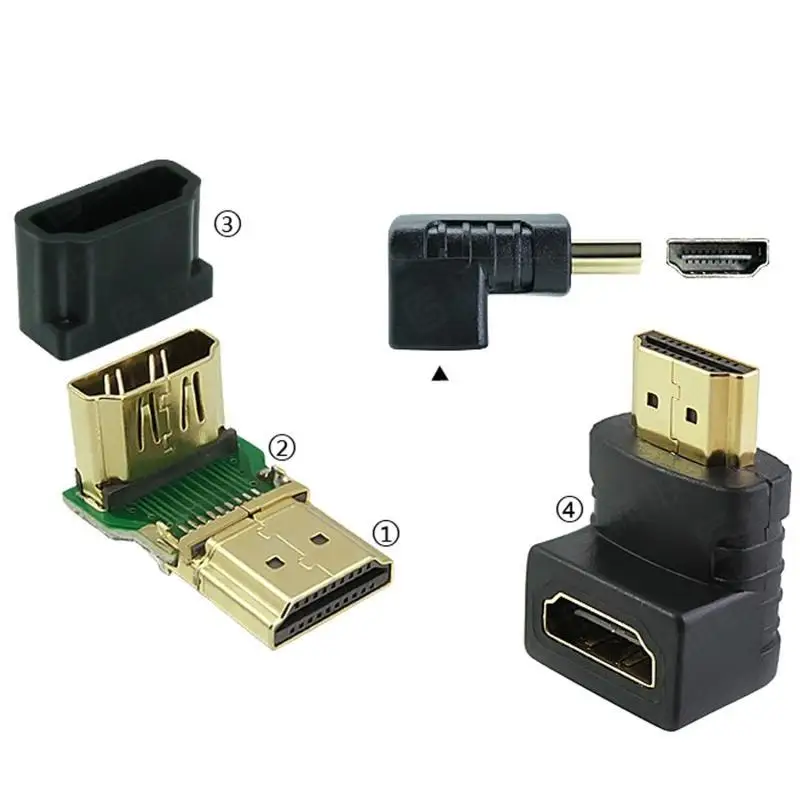 Мини адаптер Besegad с разъемом HDMI Папа Микро гнездо 90 градусов прямоугольный usb