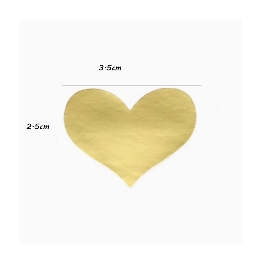 120pcs/pack Cute Blank Gold Heart Design Sealing Sticker Tags For Gift Packing Bag Box Home Wedding Decorative supplies