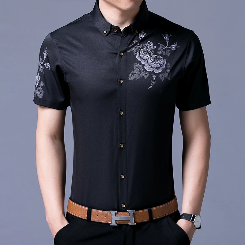 Hot sale new style summer male flowers clothing cheap high quality ...