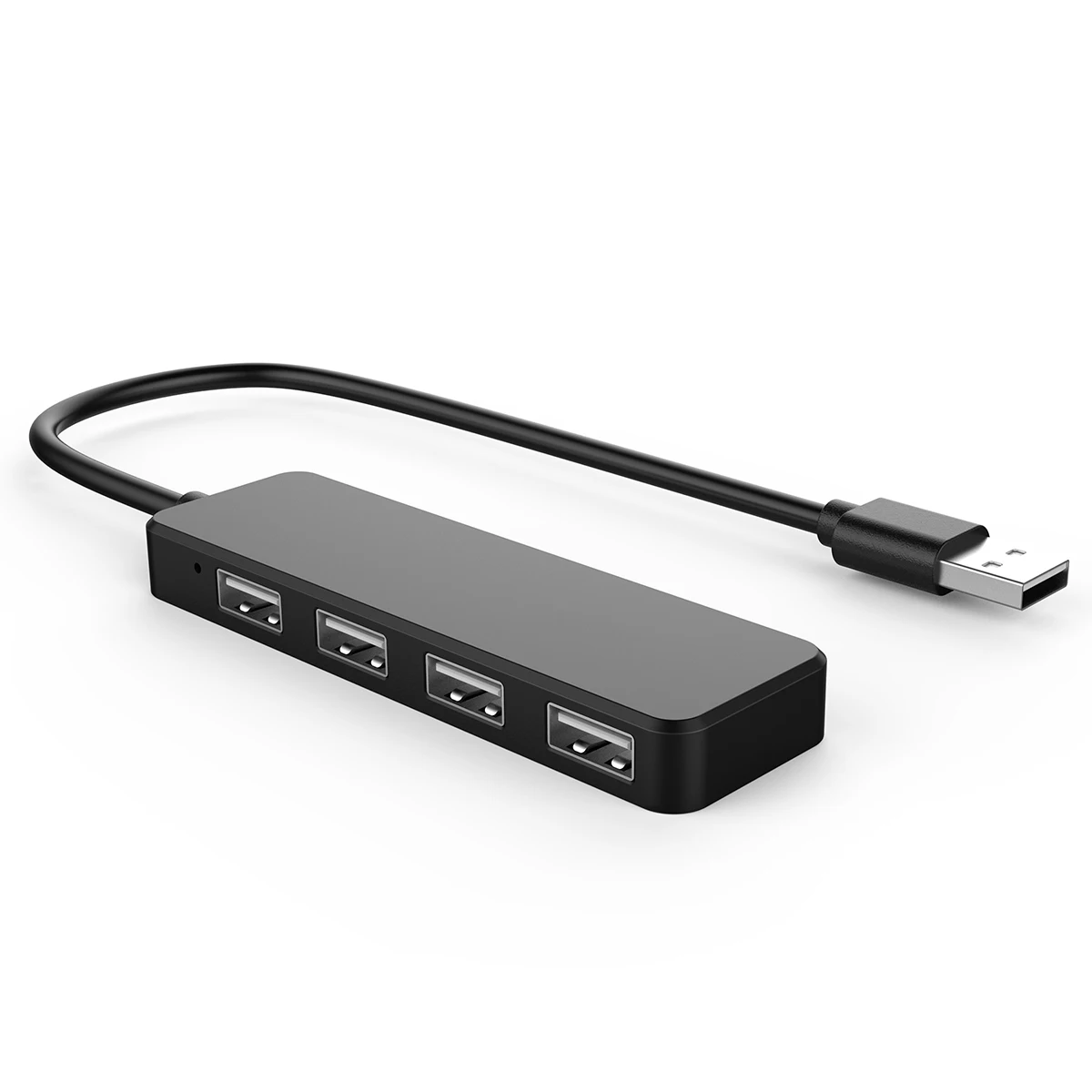 Ультра тонкий usb-хаб 4-портовый USB 2,0 концентратор для Тетрадь планшетный ПК для рабочего стола, черный/белый - Цвет: Black