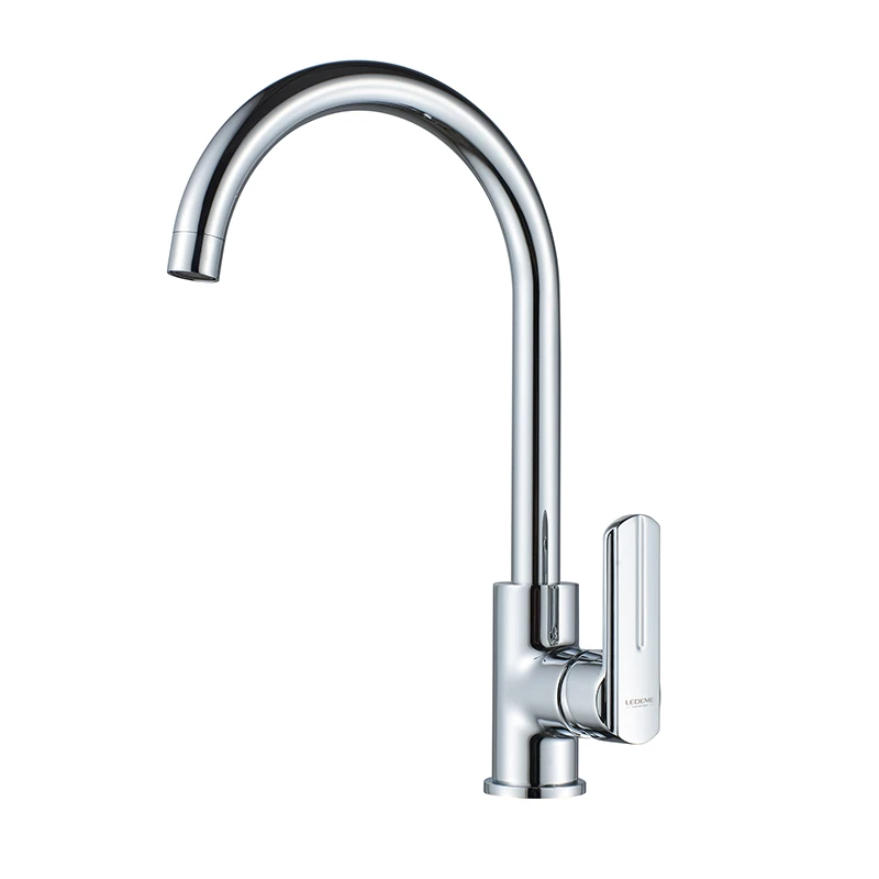 LEDEME Kitchen Faucet Modern Single Handle Mixer Sink Tap Hot and Cold Water Deck Mounted Chrome Kitchen Faucets Taps L4066 instant hot water tap Kitchen Fixtures