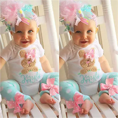 Cute Cartoon Girls Clothes Sets Printed Rabbit Short Sleeved Bodysuit + Polka Dot Leg Warmer Baby Girls Clothing Set 0-18 Months Cute Cartoon Girls Clothes Sets Printed Rabbit Short Sleeved Bodysuit + Polka Dot Leg Warmer Baby Girls Clothing Set 0-18 Months