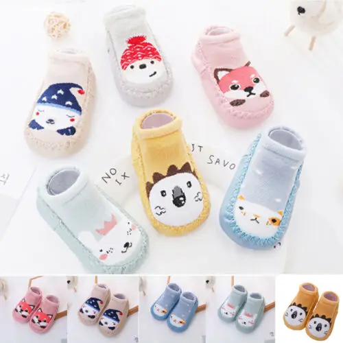 Cute Newborn Toddler Baby Socks Anti-slip Sock Shoes Boots Floor Slipper Socks