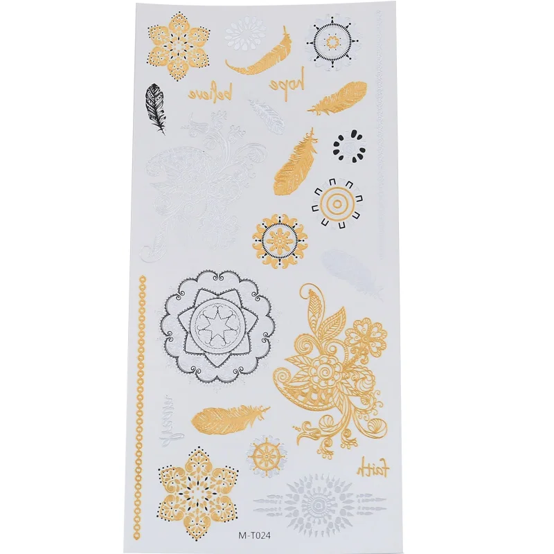 

Hot Snowflake Feather Temporary Tattoo Sticker Golden Glamour Sexy Star Tattoo Sticker Woman Body Finger Art Waterproof Tattoo