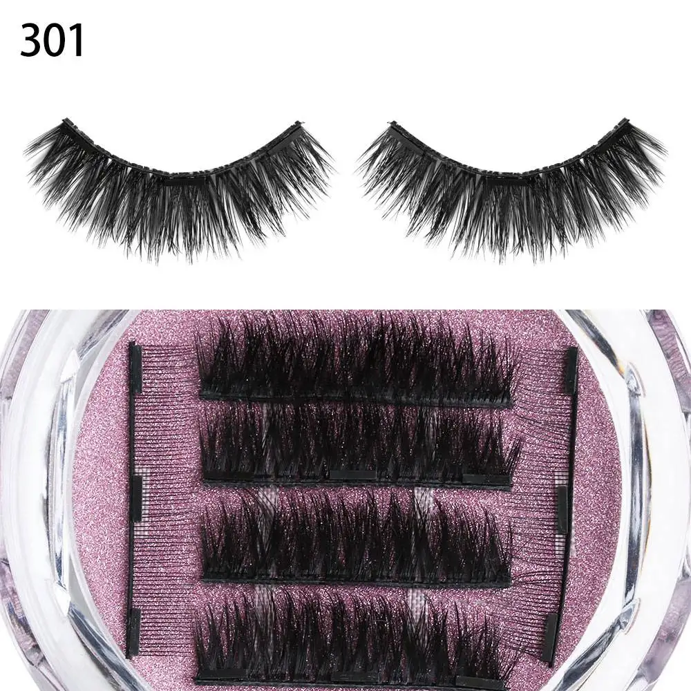 

Magnetic Eyelashes with 3 Magnets Handmade 3D Dual Triple Lashes Extension Natural False Eyelashes Magnet Lashes with Gift Box