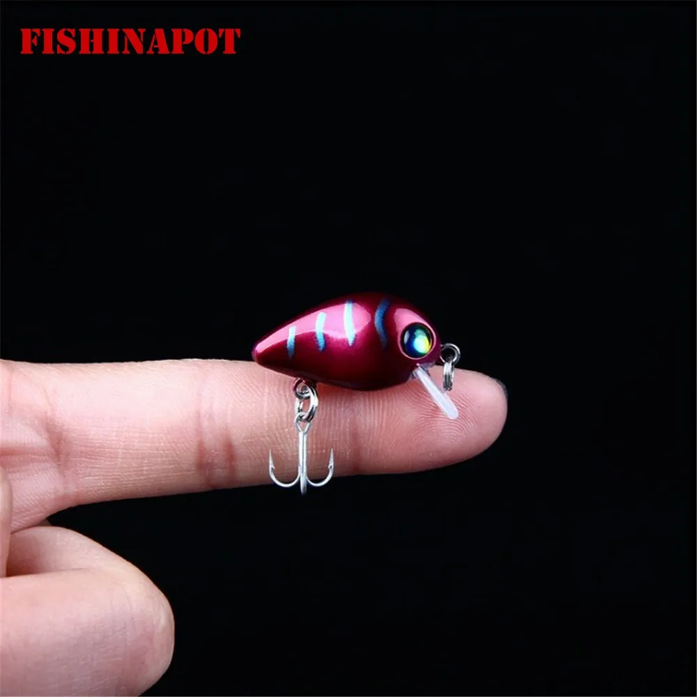  FISHINAPOT 1PCS 2.6cm 1.7g Mini Swim Crank Lures Colorful Wobbler Japan Fishing Lure Diving Artific