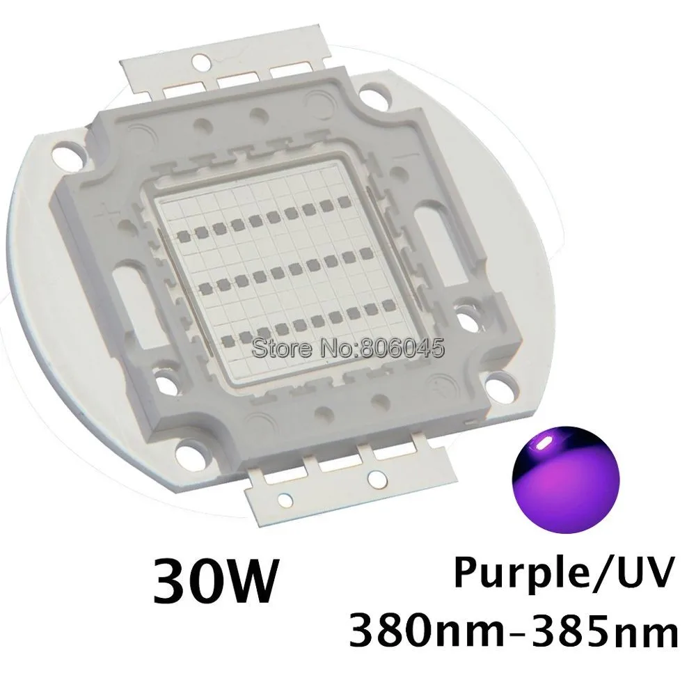 30 Вт УФ ультрафиолетовый Фиолетовый высокое Мощность свет чип 365nm-370nm, 380nm-385nm, 395nm-400nm, 420nm-425nm светодиодный источник света Epileds 42mil