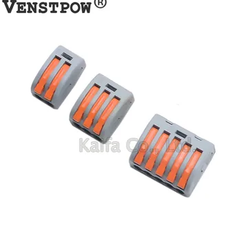 

5-50pcs 222-412 222-413 222-415 Universal Compact Wire Wiring Connector Conductor Terminal Block With Lever AWG 28-12