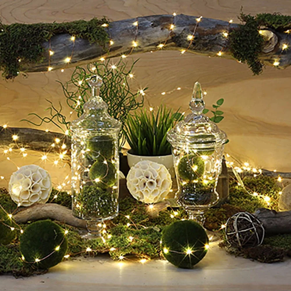 М 2 м 4 м Медный Серебряный провод светодио дный светодиодные гирлянды водостойкое праздничное освещение для феи Рождественская елка