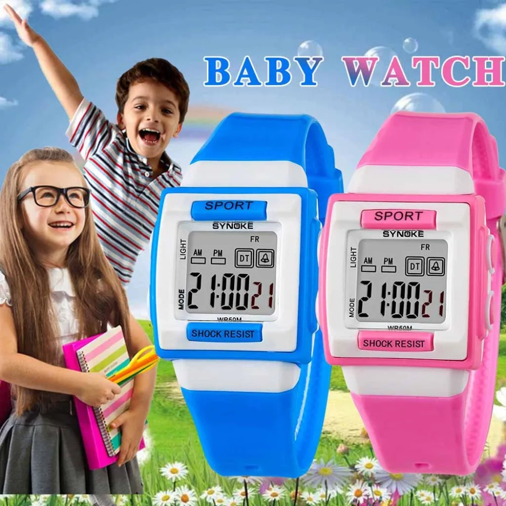 SYNOKE силиконовый Карамельный цвет молодежных наручных часов для девочек часы модные часы Flamingo детские наручные часы с мультипликационным принтом Детские Кварцевые часы