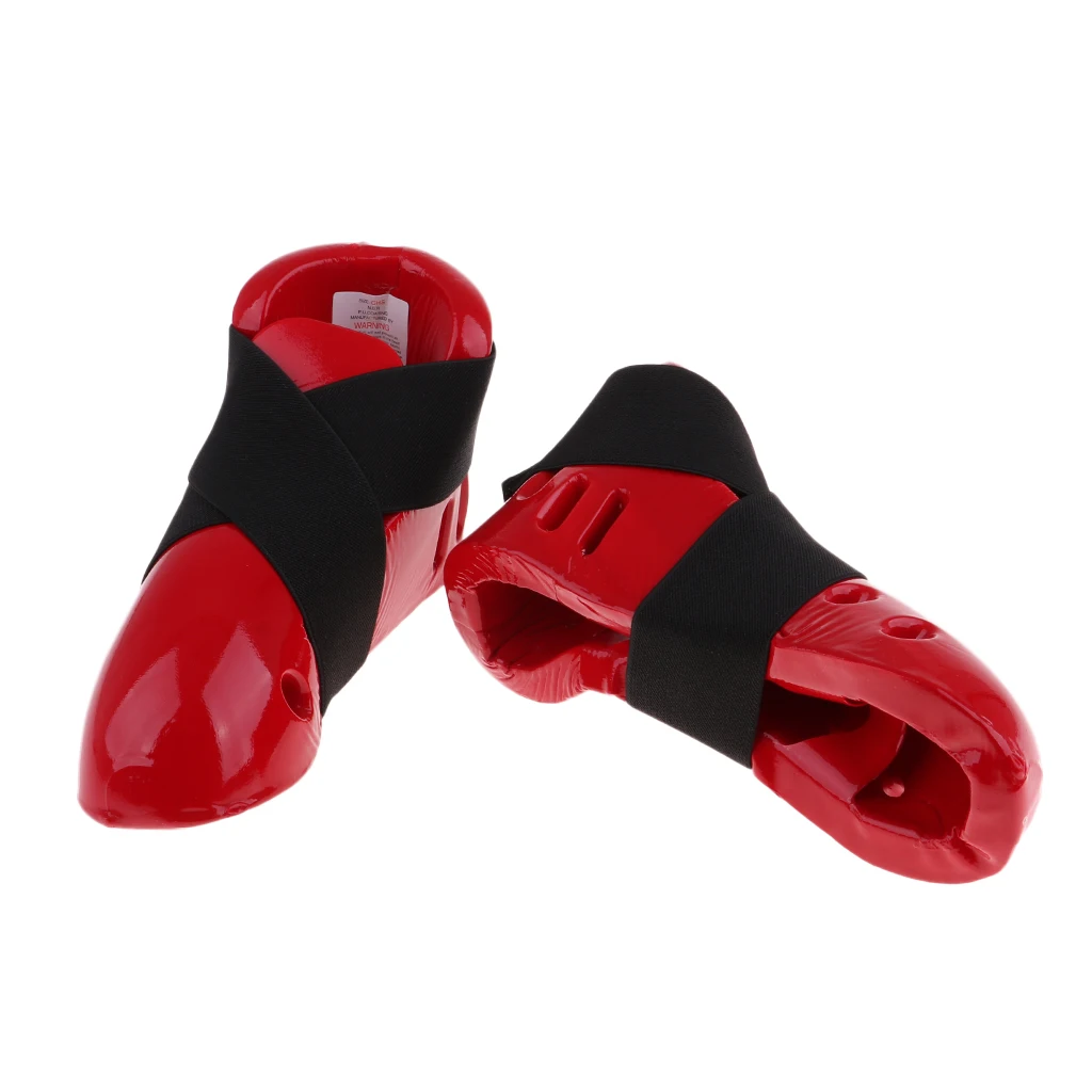 Red L Премиум каратэ тхэквондо спарринг Footgear Kick тренировочная защита для ног защитная обувь для женщин и мужчин - Цвет: Red L