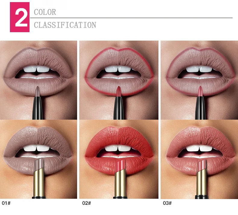 New PUDAIER Brand 16 Color Double Ended Nude Lasting Waterproof Lip Liner And Matte Lipstick Nude Dark Red Lips Liner Pencils (3)