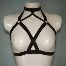 Новые готические бретельки Линн воротник рамка эротический бюстгалтер бюстгальтер бондаж банты эластичный бюст Черная роза с сердцем розничная