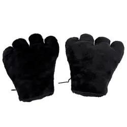 2 х Черный кот стопы плюшевые лапы перчатки вечерние Косплэй