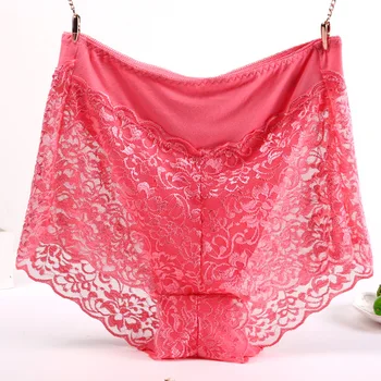 

nice sexy wearing cotton Lace embroidered big size Women's gilrs size L Panties 5025 Breathable high elastic high waist