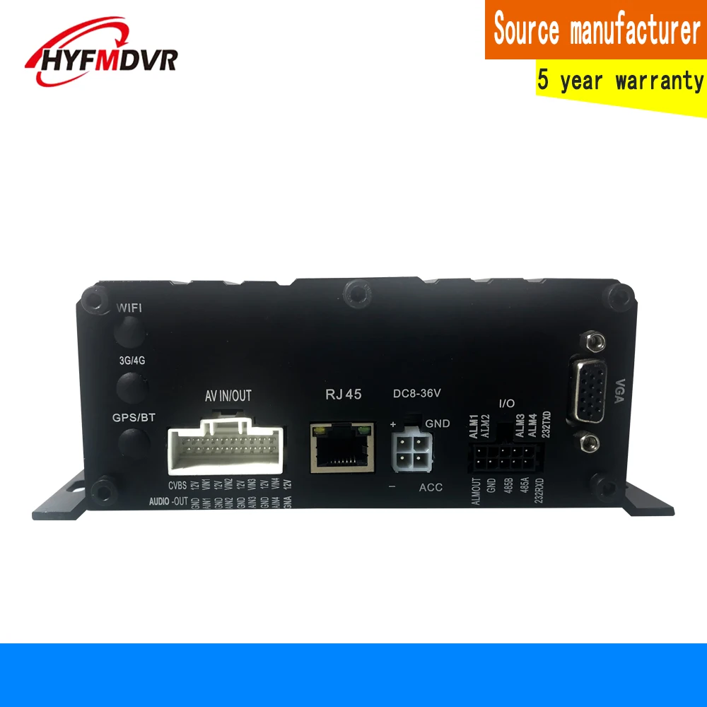 Source factory AHD720P/960P hd pixel video monitoring Mobile DVR supports 4CH analog car camera 12V/24V wide voltage input