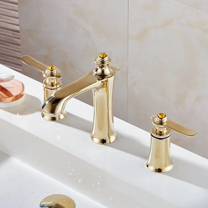 جديد وصول 3 قطع فاخر براس مرحاض حوض صنبور الحمام الغرور بالوعة صنبور خلاط صنبور صنابير المياه الباردة الساخنة ثلاثة حفرة 2231271