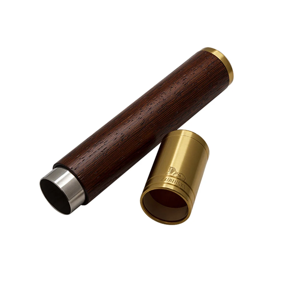 LUBINSKI металлический деревянный держатель для сигары портативный чехол для одной сигары для профессиональных сигар для путешествий Humidor Box с подарочной коробкой